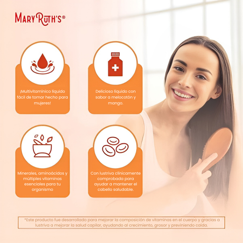 Multivitamínico líquido + Crecimiento del cabello.