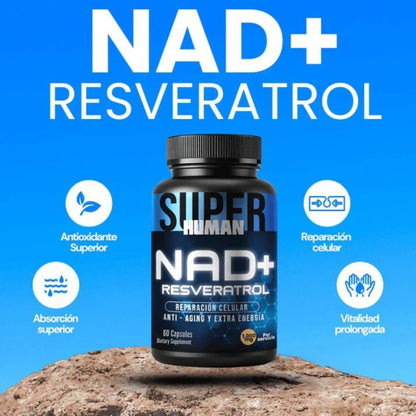 NAD+ Resveratrol - Cápsulas de Reparación Celular Antienvejecimiento - OFERTA 2X1